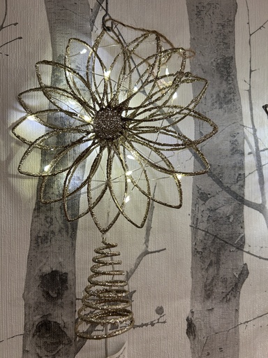 [P0002616] Christbaumspitze gold, beleuchtbar 20 LED