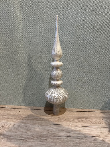 [P0002660] Baumspitze Glas antikweiß