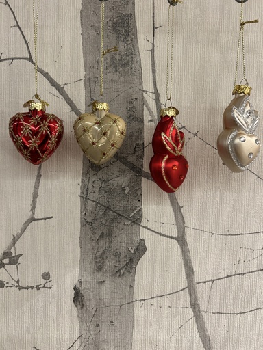 Weihnachtskugel Herz Glas