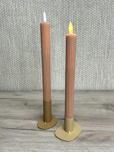 [P0000167] LED Stabkerze 2er braun