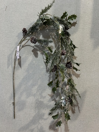 [P0002824] Mixhängezweig mit Zapfen grün