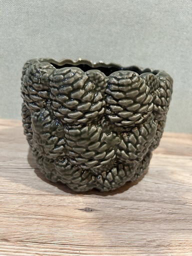 [P0002876] Keramik Übertopf Zapfen