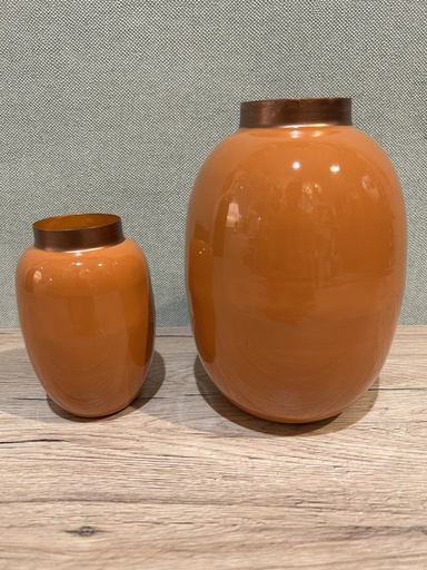 Metallvase bauchig, Lepuro