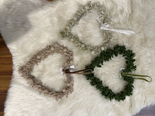 Mistelblatt Herzhänger mit Samtbezug