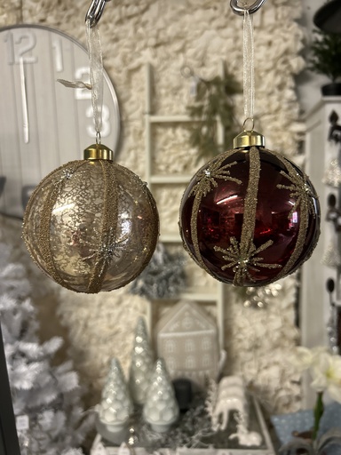 Weihnachtskugel Schneeflocken Antik