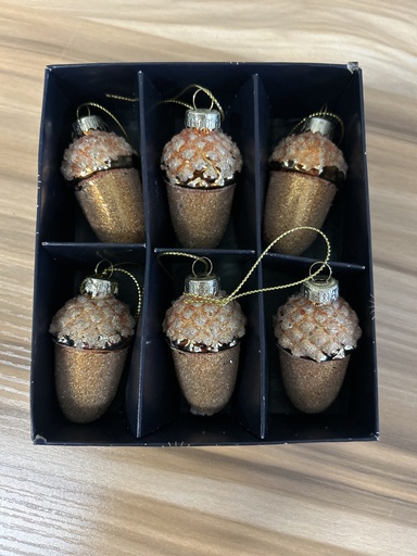 [P0002975] Weihnachtskugel Eichel Glas