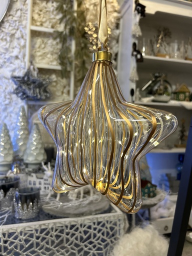 [P0003020] Stern beleuchtet 15 LED transparent/gold