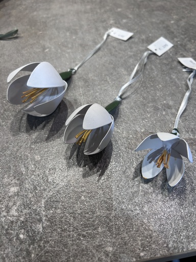 Blumenhänger Metall weiß