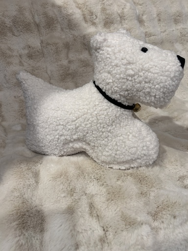 [P0003311] Hund weiß Plüsch