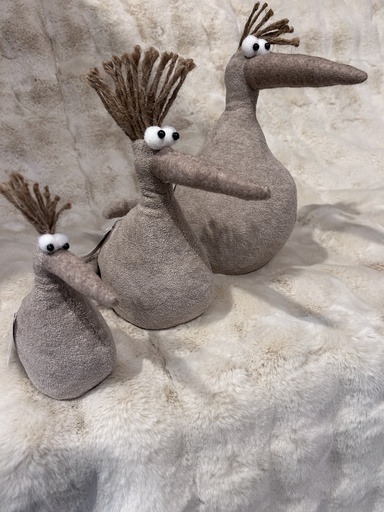 Vogel Crazy mit Sandfüllung braun