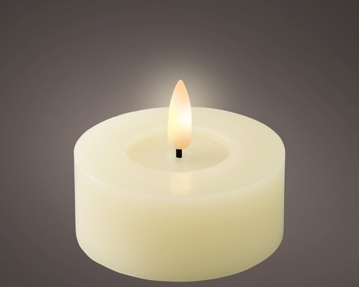 [P0003388] LED Wachskerze mit Flammeneffekt creme-weiß
