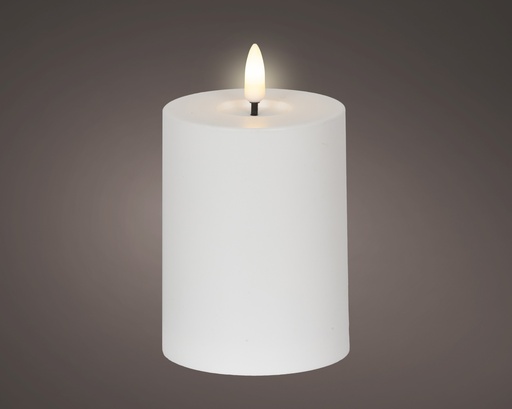 [P0003389] LED Außenkerze mit Flammeneffekt grau