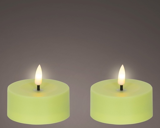 [P0003392] Solar Kerze Apfelgrün 2er Set