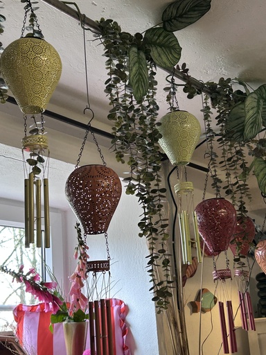 Solar Hängelampe mit Windspiel