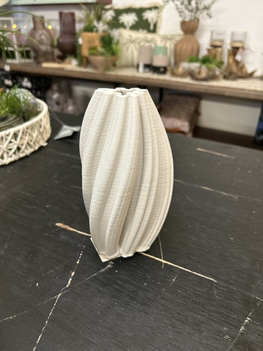 [P0003475] Knospenvase Keramik weiß