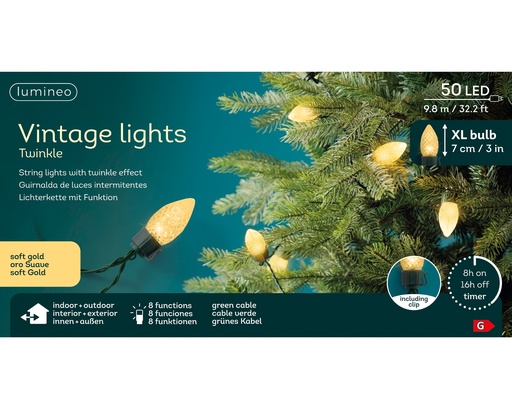 [P0003637] LED Lichterkette Vintage XL mit Funktion
