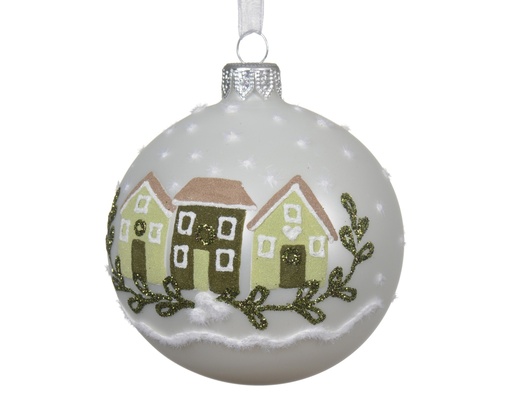[P0003696] Weihnachtskugel Häuserreihe