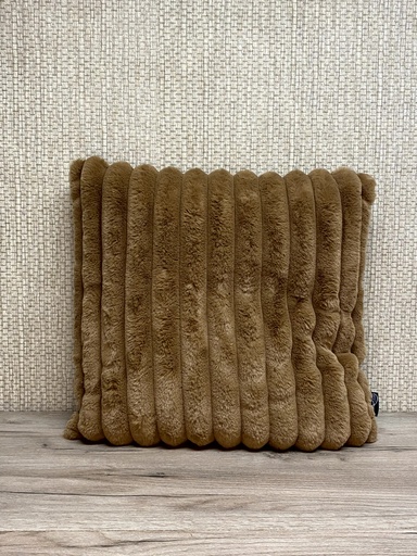[P0000455] Kissen Flausch braun mit Rippenstruktur