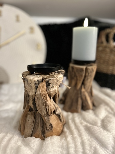 [P0000703] Holz Kerzenleuchter Treibholz