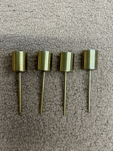 [P0000709] Kerzenstecker Stabkerze gold gebürstet