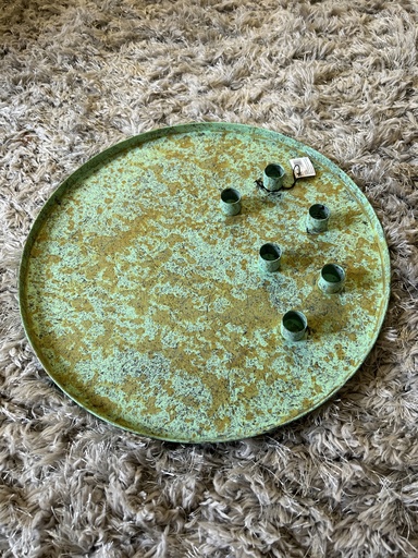 [P0001018] Kerzenteller/Tablett "Manor" (mit 6 Kerzenhaltern)